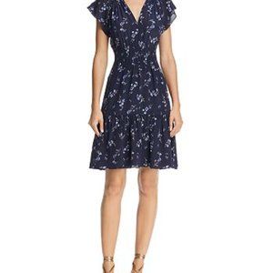 Rebecca Taylor Francine Navy Floral Silk Dress 2
